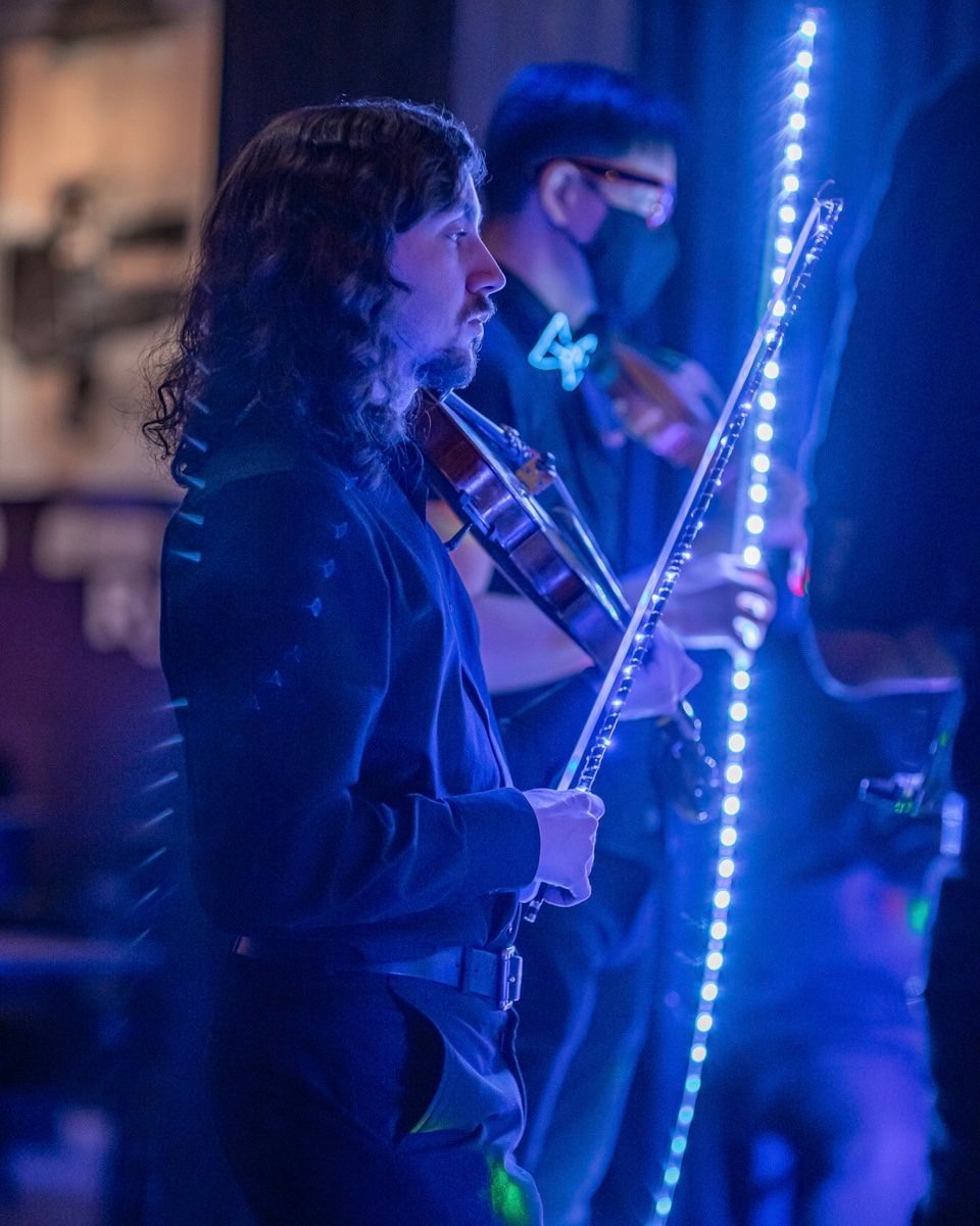 James Waterson playing violin.