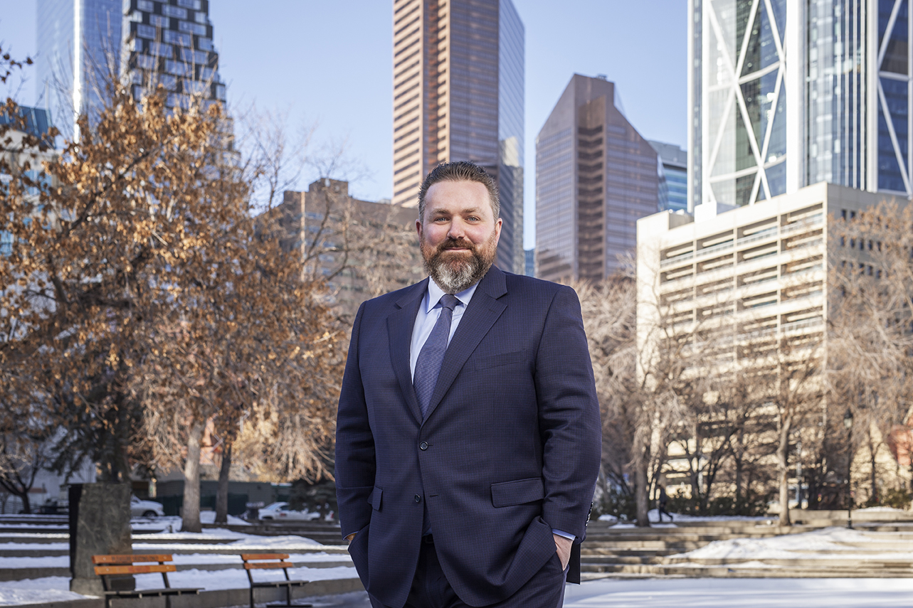 Alex Sarian in Calgary's Olympic Plaza
